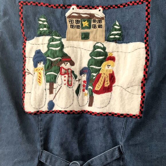 VINTAGE DRESS BARN HOLIDAY SNOWFLAKE DENIM VEST PLUS 2X - Picture 5 of 8